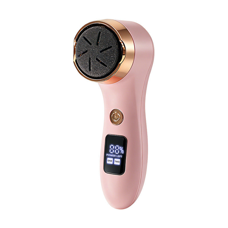 electric foot file - portable rechargeable pedicure tool with digital display, waterproof, home use callus remover