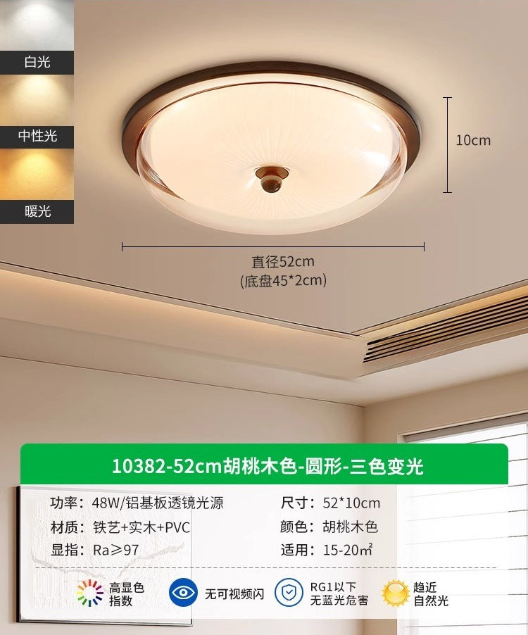 French antique bedroom ceiling light 2025 new walnut simple creative master bedroom room lighting 1