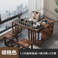 1.2m rotating tea table + 1 chinese crescent chair + 2 square stools