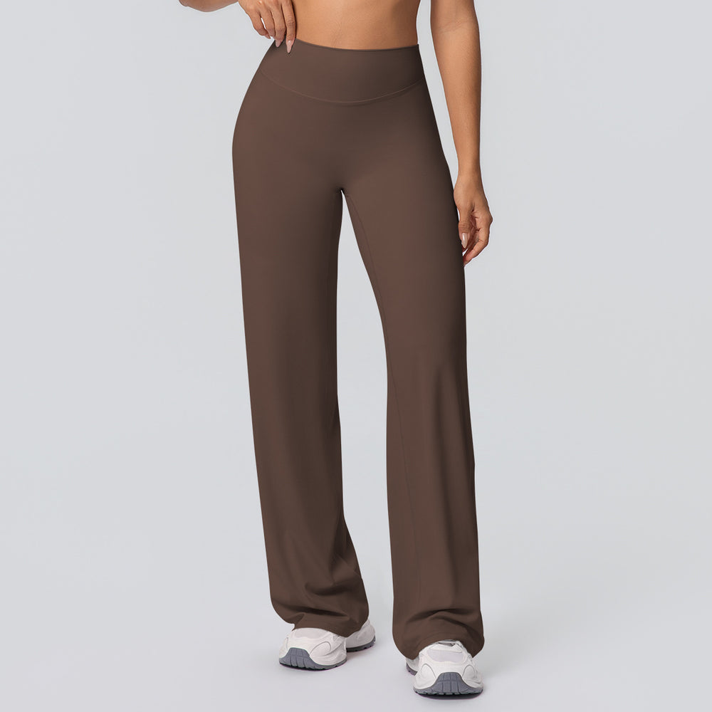 nude feel tight yoga pants high waist hip straight-leg pants looseslimming look outdoor sports running fitness pants