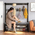 Simple shoe changing stool entrance door for home coat rack floor-standing entrance storage rack all-in-one foyer multifunctional coat rack