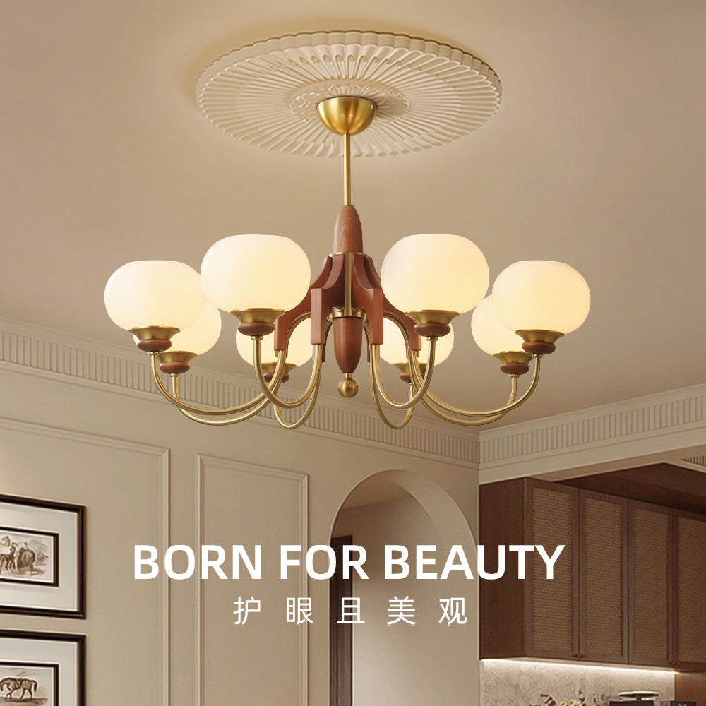 Medieval French retro chandelier bedroom living room main light new Chinese American simple study restaurant lighting wholesale