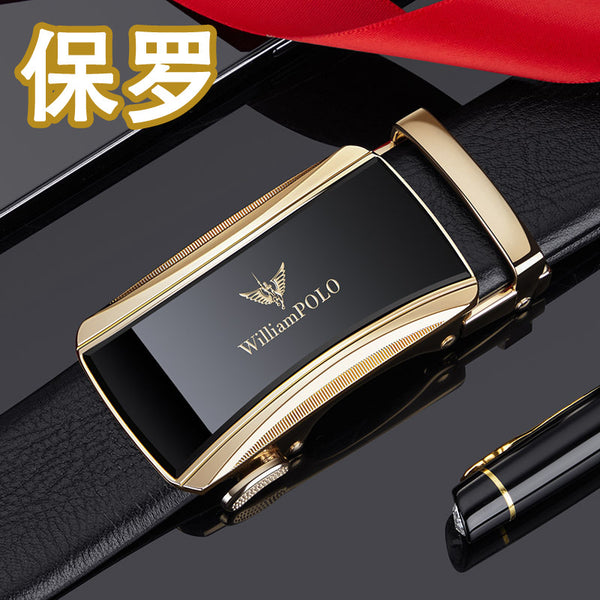 Emperor Paul Belt Men's First Cowhide Belt Men's High-end Leather Automatic Buckle Young People's Casual Belt