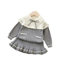 Girls' sweater two-piece set:  autumn/winter new korean style fashionable baby girl knitted long-sleeve pullover and skirt set