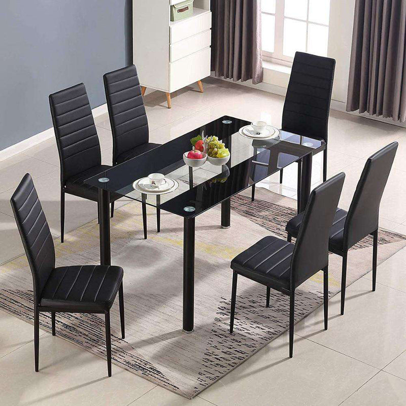 Export italian tempered glass dining table accessible luxuryfor homesmall apartment dining table rectangular dining table and chair combination
