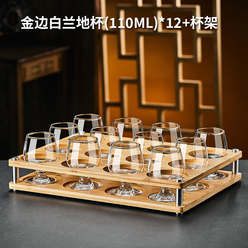 Creative european-style red wine glasses, 6-piece set, crystal glass brandy glasses, liquor glasses, whiskey glasses set for home use