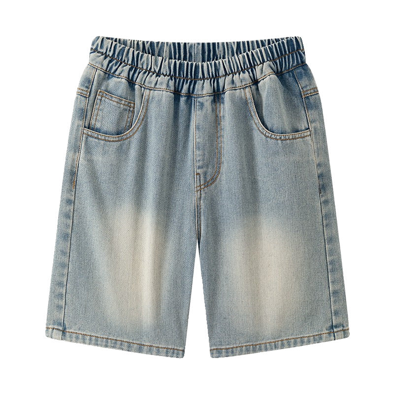 Boys' shorts summer thin style kids' denim shorts  new summer five-point shorts mid-length shorts for mid-to-large children trendy