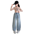 Girls' denim wide-leg pants - spring/autumn  new korean style casual trousers for children and teens - loose fit straight leg jeans