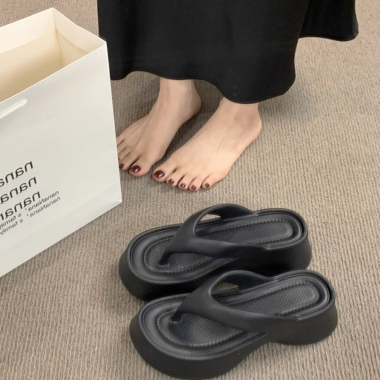 Eva soft sole flip-flops - new women's style, anti-odor, thick sole, height increasing, fashionable and minimalist