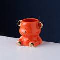 Bear fruit fork suit high-looking electroplated ceramic storage jar stainless steel fork spoon combination fruit pick jar wholesale