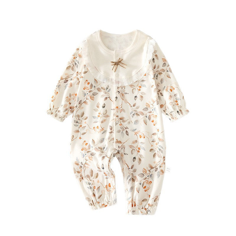 Babibele baby onesie - seamless spring/autumn newborn cotton romper - unisex infant & toddler crawling suit