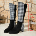 Versatile chunky heel geometric print over-the-knee boots - autumn/winter  new arrival - elastic cuff, hot-selling women's boots for independent e-commerce stores