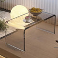 Acrylic coffee table, transparent suspended light luxury, high-end, popular side table, cream style, master bedroom balcony, bay window, small table