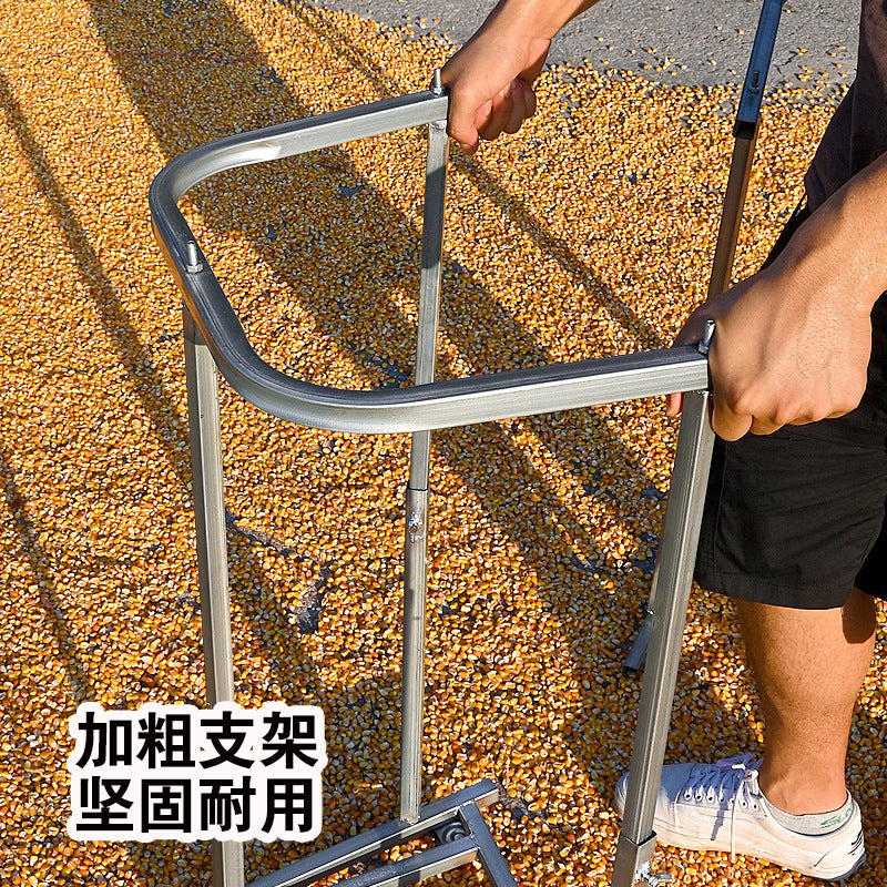 New grain bagging artifact Agricultural woven bag support bag device Corn packing pocket bracket with wheels manufacturer