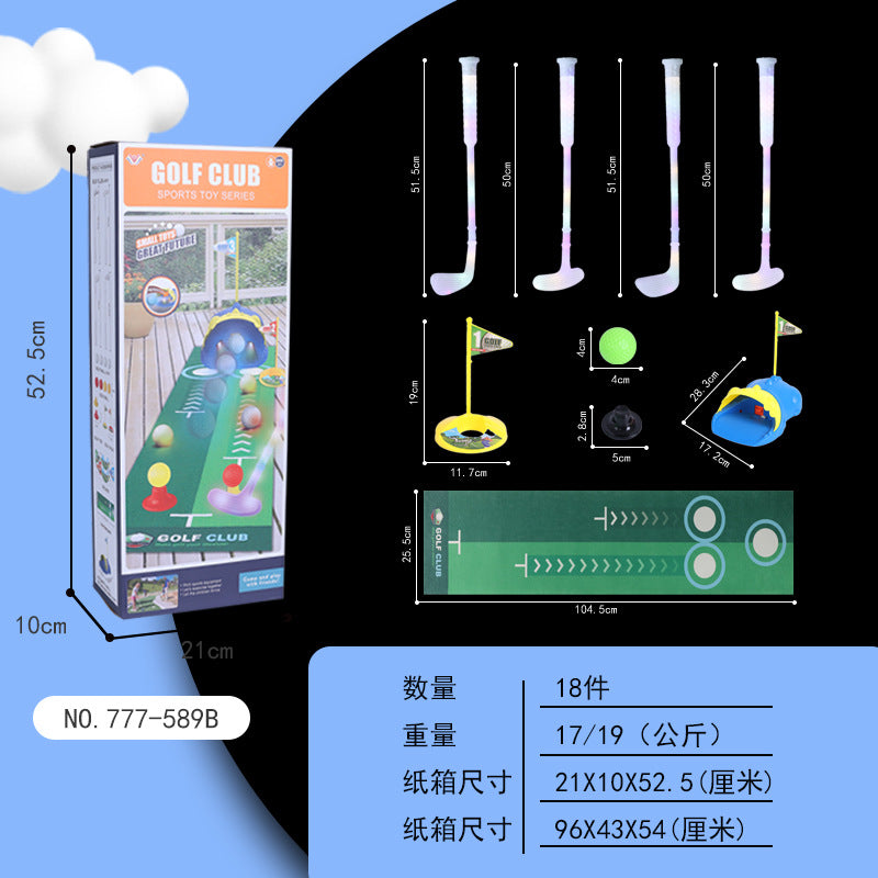 Kids' golf set - indoor/outdoor pull rod telescopic box - sports toy - parent-child interactive - realistic portable golf kit