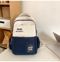 2025 new casual large capacity backpack for middle school, high school, and college students - women's double shoulder bag, men's color block large backpack
