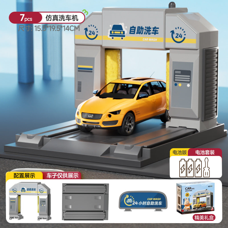 New large-sized realistic simulation gas station toy car wash garage toy for boys and children - educational toy