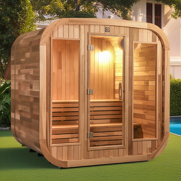 Movable outdoor prefabricated finished square tube sauna, customized anti-corrosion and moisture-proof integrated traditional dry steam room
