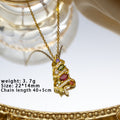 【titanium steel】christmas european and american santa claus reindeer snowman bell necklace - creative design, versatile necklace