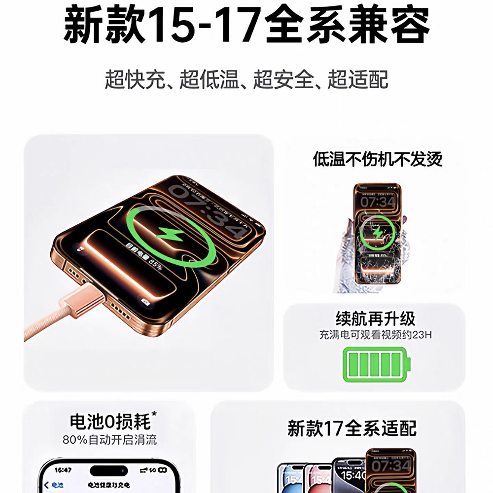 Apple iphone 17 braided data cable - orange pd 60w dual type-c charging cable - iphone fast charging cable