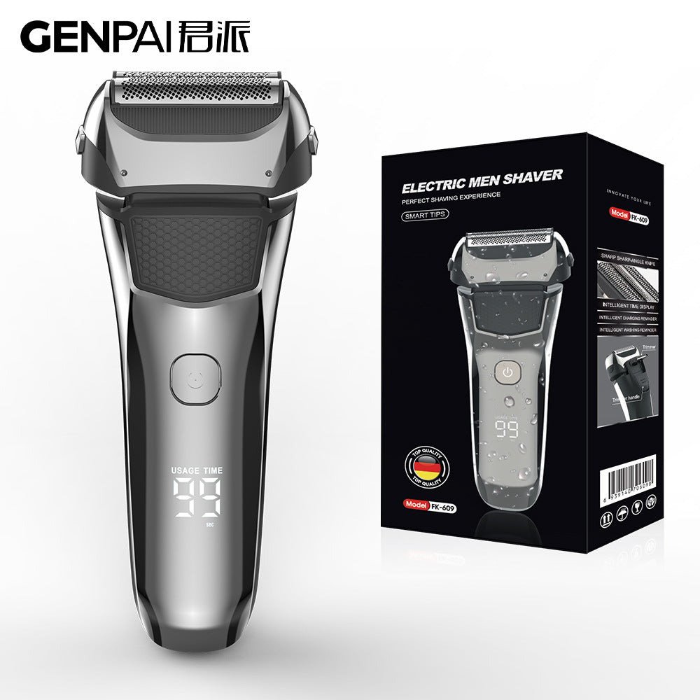 Reciprocating electric shaver for men digital display full body washable razor floating head beard razor charging wholesale