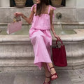 european and american export women's clothing: new cross-border summer dresses for women - fashionable, sweet, slim-fit solid color dresses