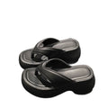 Women's flip-flops: chunky platform wedge, 2025 new summer collection, stylish and versatile outdoor sandals, non-slip and odor-resistant