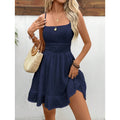 fashion:  summer new arrival - european & american style ruffle trim, slim-fit, figure-flattering cami dress for women