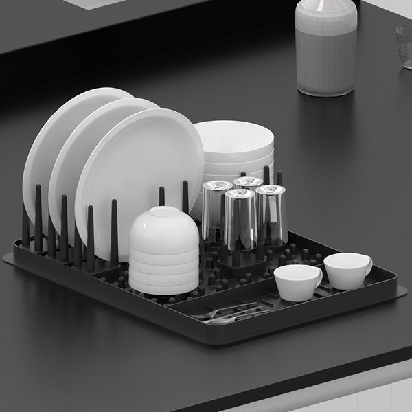 Silicone Dish Drain Rack Kitchen Shelf Countertop Multifunctional Removable Tableware Storage Rack