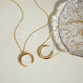 European and american cross-border hot-selling jewelry: trendy street style horn necklaces, creative women's moon necklaces, crescent clavicle chains