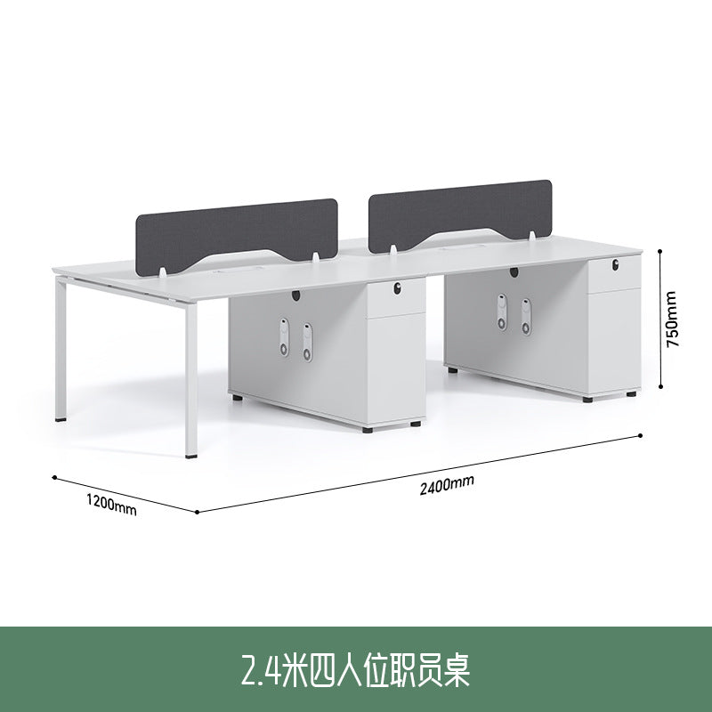 Office desk and chair set - minimalist office workstation for 2-4 people - partitioned desk for finance, office furniture