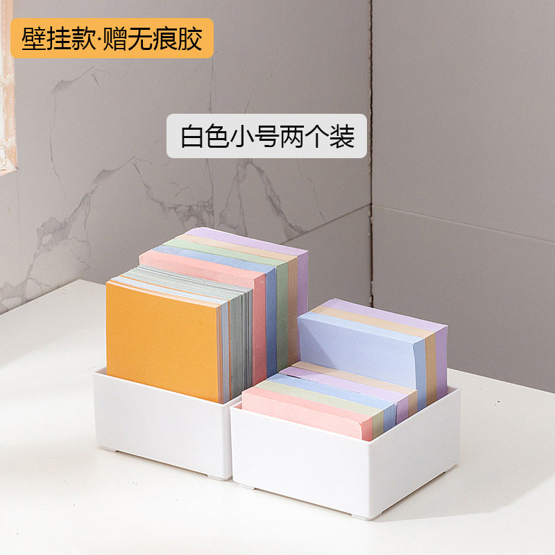Desktop mobile phone case, sticky note transparent storage box, plastic large-capacity data cable, earphone mini wall-mounted storage box.