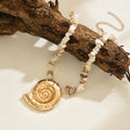 Exaggerated necklace wholesale cross-border new arrival oversized alloy conch pendant beach ocean shell string chain women's clavicle chain