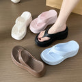 6cm thick sole beach shoes seaside flip flops women's summer outwear non-slip deodorizing filter heightening flip flops women's sandals