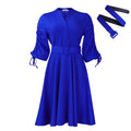 D3251 european and american women's clothing  autumn/winter new fashion elegant plus size pleated foreign trade a-line dress african dress
