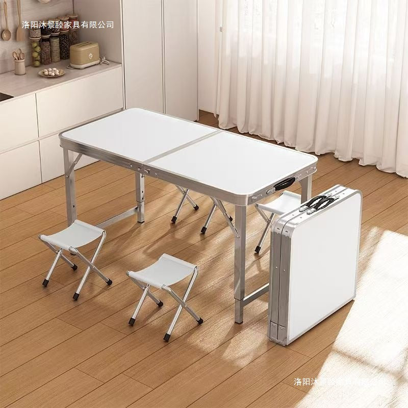 Outdoor foldable table portable camping picnic table night market stall street vendor retractable aluminum alloy foldable table