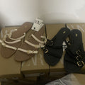 Za women's flat roman sandals - new summer 2025 collection - ladies' fashionable criss-cross buckle detail, solid color