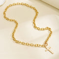 hot-selling simple stacked cross pendant necklace niche high-end exaggerated thick chain clavicle chain accessories