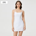 Sexy backless cami dress - women's nude feel lined a-line fit - perfect for fitness, yoga, and tennis - d25027