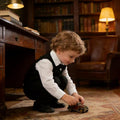 New arrival: factory direct british style boys' plaid vest, shirt, and trousers set - perfect for first birthday celebrations and formal occasions