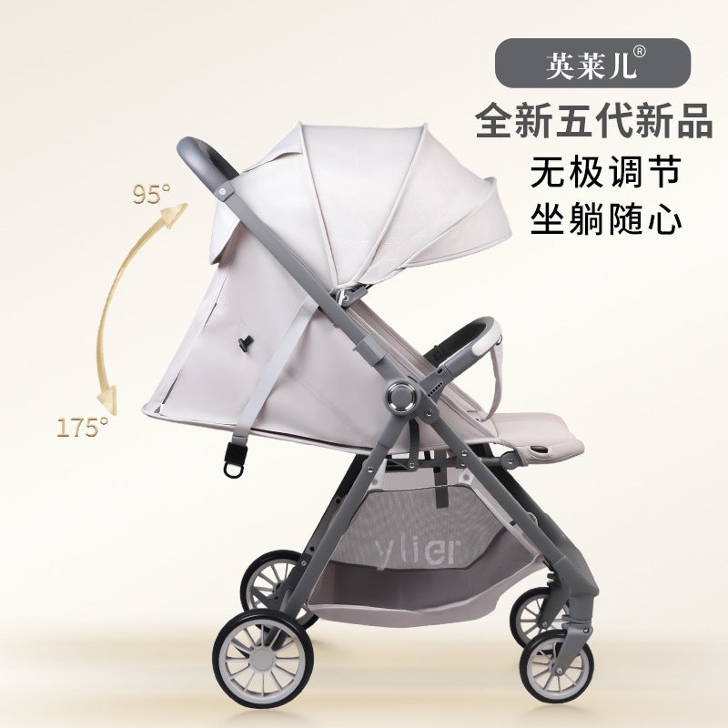 Baby pocket stroller lightweight foldable pram one-click folding stroller for outdoor walking - wholesale