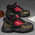 2025 spring new men's breathable high-top sneakers: trendy, versatile, chunky sole casual dad shoes for teens and young adults
