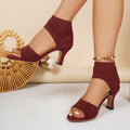 2026 summer european and american new fish mouth high heel flyknit sandals sexy style stiletto plus size cross-border fashion sexy