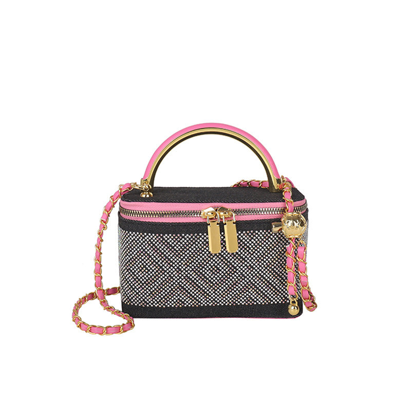 Spring and summer high-end sense niche box bag women's 2025 new fashion shoulder bag chain messenger bag mobile phone bag