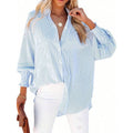 Shein independent station 1688  hot selling casual blue stripesprintingflap pocket pants shirt