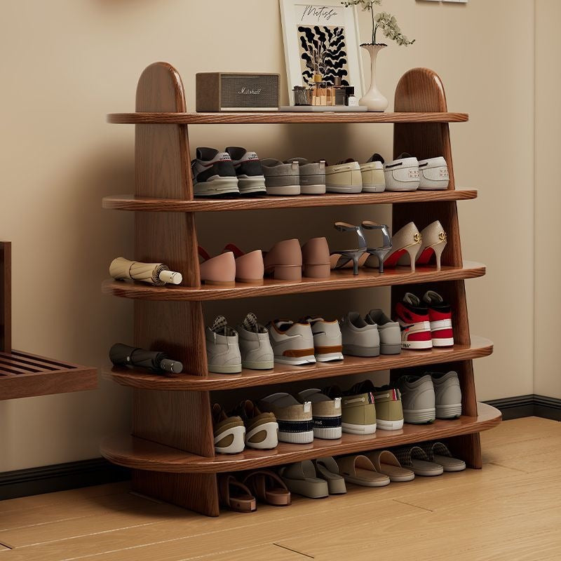 Multi-layer shoe rack shoe cabinet storage entrance multi-functional casual dust-proof scandinavian all solid wood simple thickened living room storage