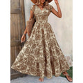 Shipped: bestselling new printed v-neck, cinched-waist maxi dress for independent e-commerce stores – european and american cross-border summer dress