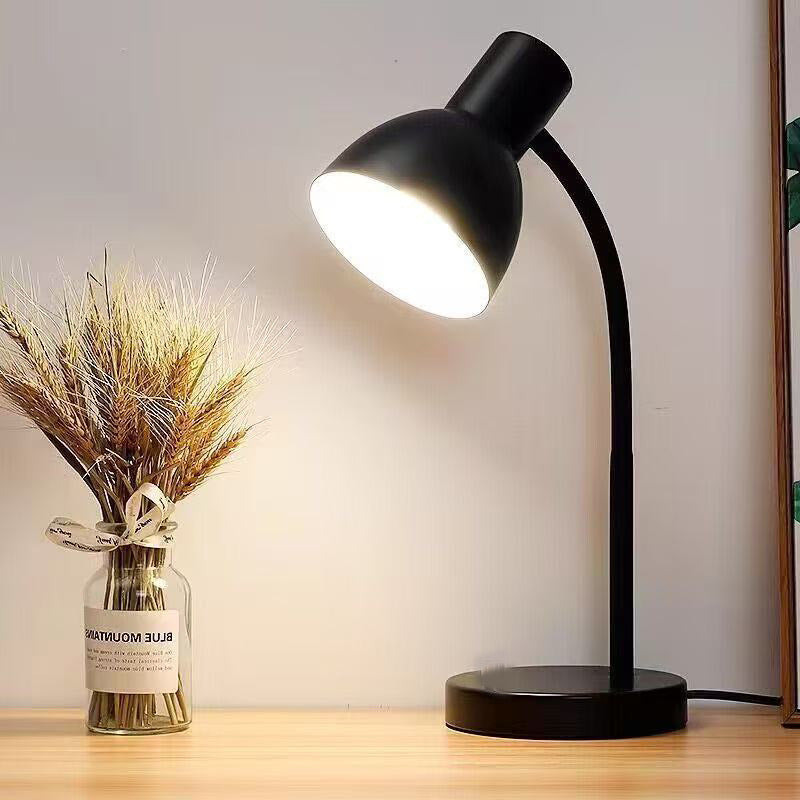 Plug-in eye-care desk lamp for study, reading, universal flexible gooseneck, anti-blue light, adjustable brightness. wholesale available from one piece