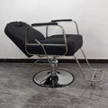 Reclining barber chair - professional salon hair cutting chair with swivel, perm & dyeing cap, stainless steel - ideal for barbershops & salons