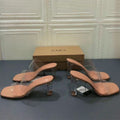 New 2024 square toe crystal heel mule sandals - stylish, versatile, single strap, transparent heel, women's outdoor wear